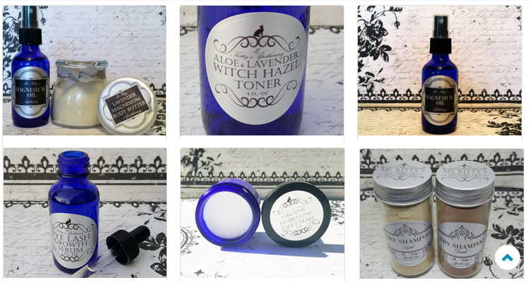 All natural body and bath products by Ms. Kitty’s Apothecary