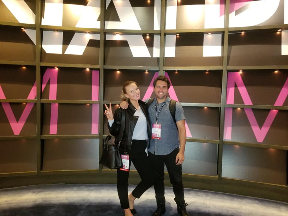 Adam Horner and Producer Kate Tumanova at the National Association of Television Program Executives, Miami 2019